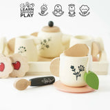 Wooden Tea Set & Tray 12pc