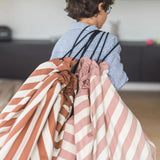 Playmat & Toy Bag: Stripes Pink 140cm