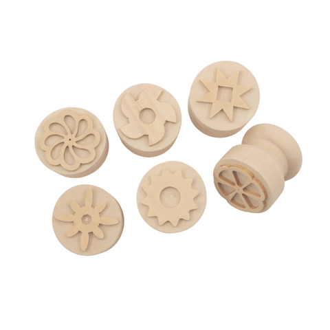 Wooden Dough Stampers 6pc