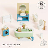 Wooden Dolls House Bathroom 19pc