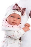 Llorens - Baby Girl Doll With Swan Cushion, Clothing, Accessories & Crying Mechanism: Tina 44cm
