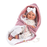 Llorens - Baby Girl Doll With Clothing, Accessories & Crying Mechanism: Heidi with Blanket 42cm