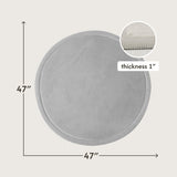 Hakuna Matte Cloud Soft Children’s Carpet: Grey Round 1.2m x 2.5cm