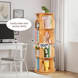 Rotating Wooden Bookshelf 4-Tier