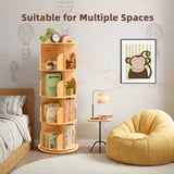 Rotating Wooden Bookshelf 4-Tier