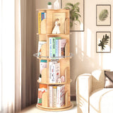 Rotating Wooden Bookshelf 4-Tier