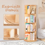 Rotating Wooden Bookshelf 4-Tier