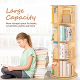 Rotating Wooden Bookshelf 4-Tier