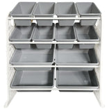 Plastic Storage Rack 12 Bin Grey