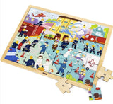 Framed Wooden Puzzle: Fire Fighting 48pc