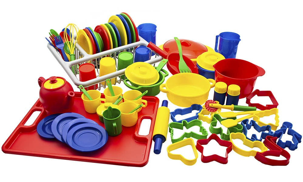 Kitchen Set with Tray and Drying Rack 95pc (Bright Colours)
