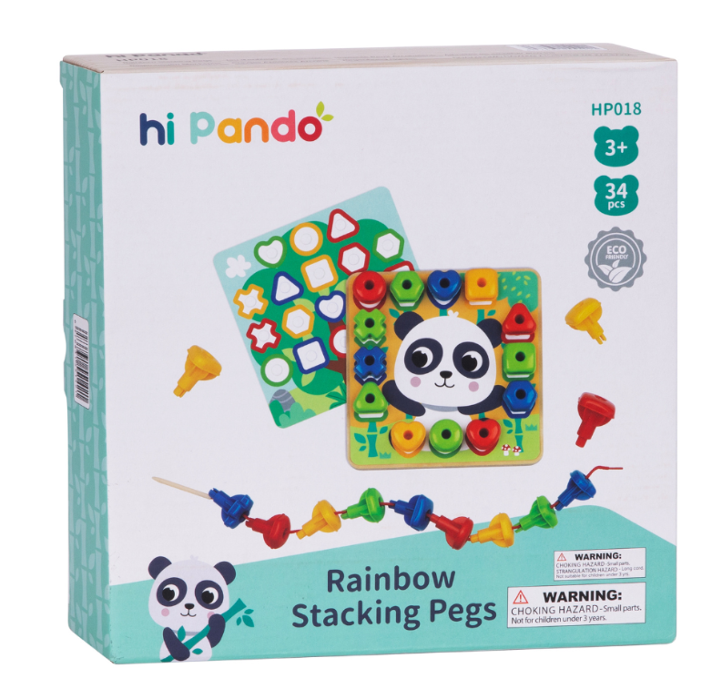 Rainbow Stacking Pegs 24pc