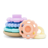 Rainbow Stacker Silicone Teether & Toy: Pastel