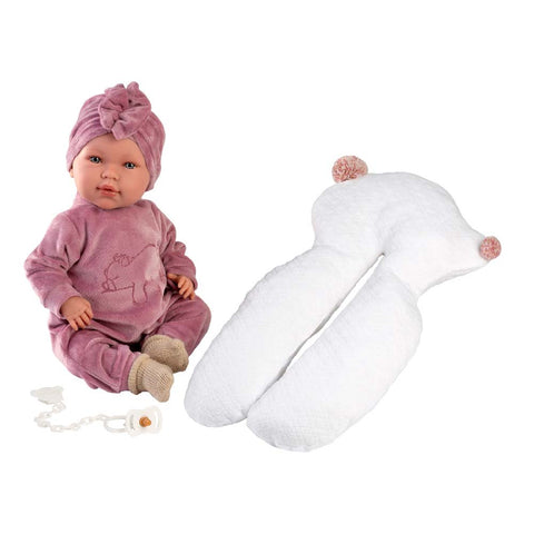 Llorens - Baby Girl Doll with Crying Mechanism, Clothing & Cushion: Mimi 42cm