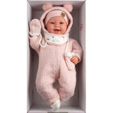Llorens - Baby Girl Doll with Laughing Mechanism, Clothing & Cushion: Tala 44cm