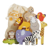 Africa Stacking Animals & Bag 10pc
