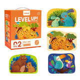 4-in-1 Level Up Puzzles: Level 2 Mom & Baby Animals