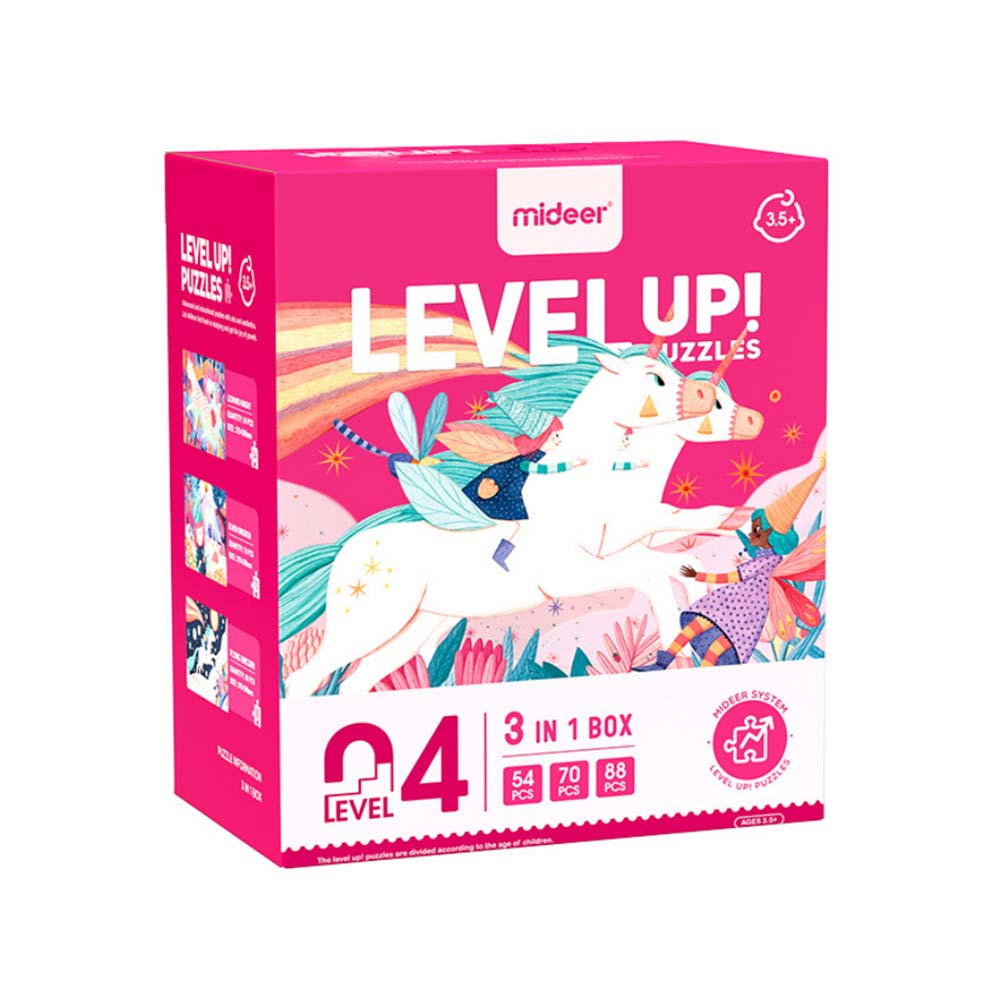 3-in-1 Level Up Puzzles: Level 4 Unicorn Fantasy