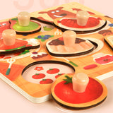 Wooden Peg Puzzle: Dinner Time