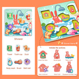 Wooden Peg Puzzle: Bath Time