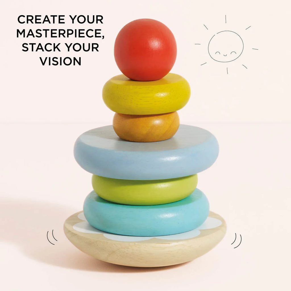 Wooden Rainbow Stacking Tower