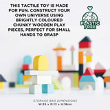 Wooden Building Blocks & Bag 60pc