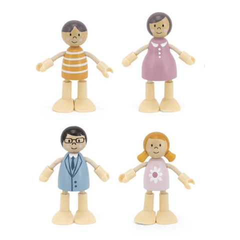 Wooden Doll House Family Set 4pc