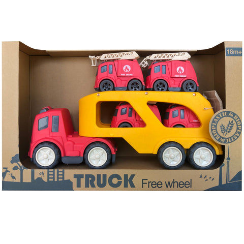 Bioplastic Free Wheel Car Carrier Red 5pc