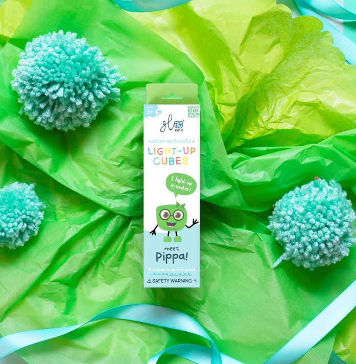 Glo Pals: Water Activated Light-Up Sensory Cubes - Pippa (Green) 4pc