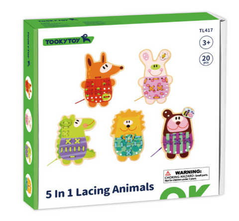 5 In 1 Lacing Animals, 20pc