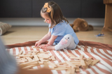 Playmat & Toy Bag: Stripes Brown 140cm