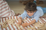 Playmat & Toy Bag: Stripes Brown 140cm