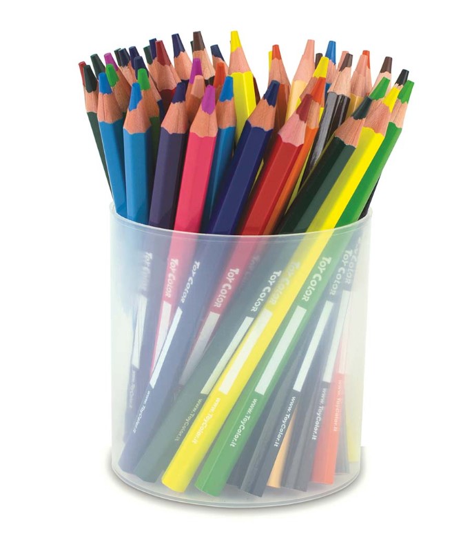 Jumbo Wooden Coloured Pencils Jar 48pcs / 12 Colours