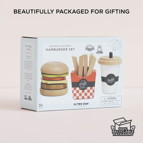 Wooden Gourmet Hamburger Set 13pc