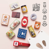 Wooden Groceries Basket Set 13pc