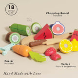 Wooden Play Food Chopping Board 18pc