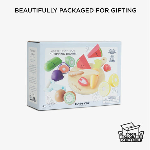 Wooden Play Food Chopping Board 18pc