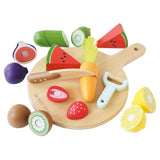 Wooden Play Food Chopping Board 18pc