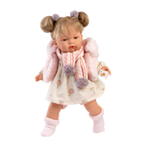 Llorens: Baby Girl Doll with Crying Mechanism, Clothing & Scarf: Joelle 38cm