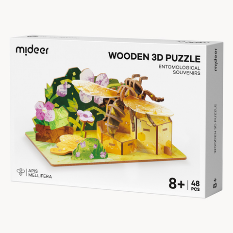 Wooden 3D Puzzle - Entomological Souvenirs: Western Honey Bee 48pc