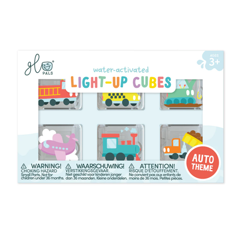 Glo Pals - Water Activated Light-Up Sensory Cubes: Auto 6pc