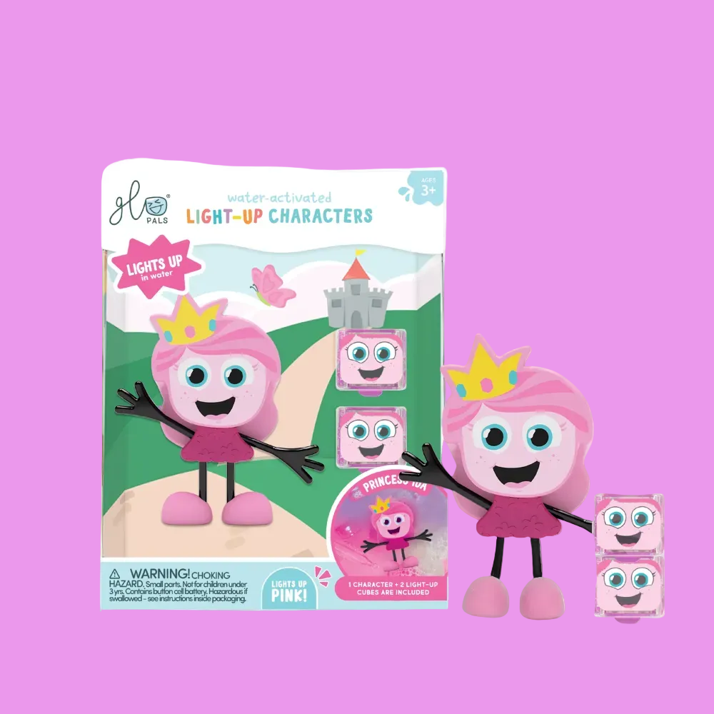 Glo Pals: Water Activated Light-Up Sensory Toys - Princess Ida (Pink) 3pc
