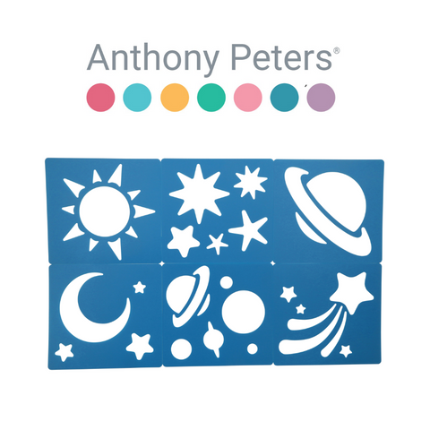 Stencils: Stars And Planets 6pc