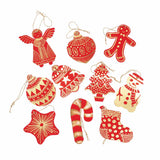 Scratch Art Christmas Shapes: Red 50pc