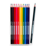 Wooden Hexagonal Pencils 12 Colours