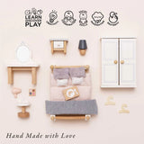 Wooden Dolls House Bedroom 19pc