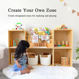Montessori Bookshelf and Toy Storage Organizer with Book Rack