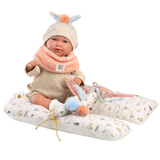 Llorens - Baby Girl Doll with Clothing & Animal-Themed Cushion: Mimi 42cm