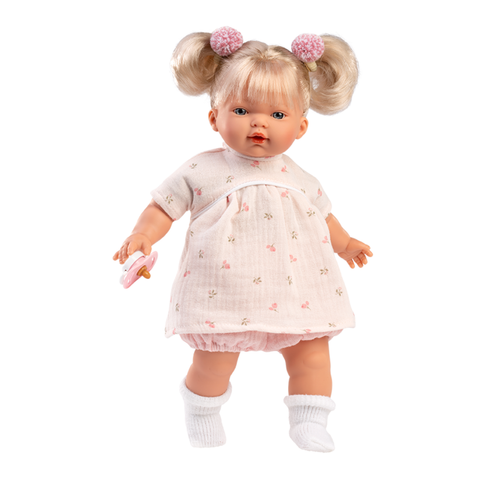 Llorens - Baby Girl Doll w Crying Mechanism, Clothing & Pacifier: Roberta 33cm