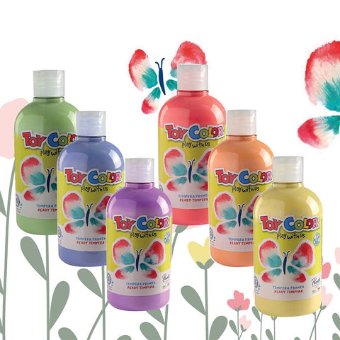 Colourbox 6 Bottles Pastel Shades Superwashable Ready Tempera 500ml
